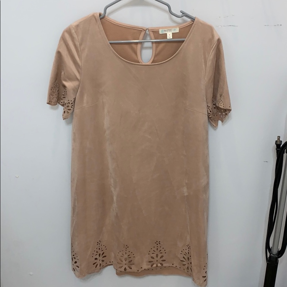 Creamy Pink Velvet Dress